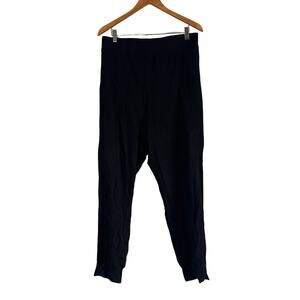 A627247 DENIM & CO French Terry Jogger Split Collar Black 3X